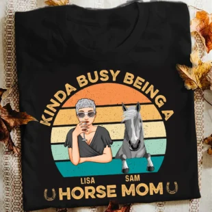 Horse Mom Personalized T-shirt, Personalized Gift for Horse Lover